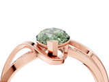 Rose gold Fancy Green Marquise  Solitaire Twisted Band with Prong Setting_7