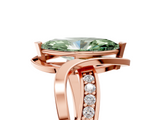 Rose gold Fancy Green Marquise  Solitaire Twisted Band with Prong Setting_8