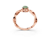 Rose gold Fancy Green Marquise  Solitaire Twisted Pave Diamond Ring with Four-Prong Setting_119