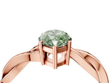Rose gold Fancy Green Marquise  Solitaire Twisted Pave Diamond Ring with Four-Prong Setting_120