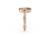 Rose gold Fancy Green Marquise  Solitaire Twisted Pave Diamond Ring with Four-Prong Setting_14
