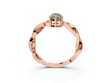 Rose gold Fancy Green Marquise  Solitaire Twisted Pave Diamond Ring with Four-Prong Setting_15