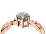 Rose gold Fancy Green Marquise  Solitaire Twisted Pave Diamond Ring with Four-Prong Setting_16