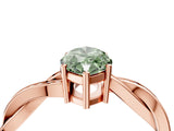 Rose gold Fancy Green Marquise  Solitaire Twisted Pave Diamond Ring with Four-Prong Setting_16