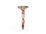 Rose gold Fancy Green Marquise  Solitaire Vine Band with Milgrain Prong Setting_5