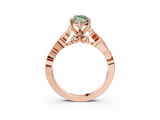 Rose gold Fancy Green Marquise  Solitaire Vine Band with Milgrain Prong Setting_6