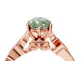 Rose gold Fancy Green Marquise  Solitaire Vine Band with Milgrain Prong Setting_7