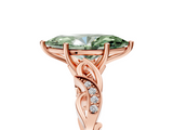 Rose gold Fancy Green Marquise  Solitaire Vine Band with Milgrain Prong Setting_8