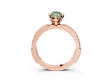 Rose gold Fancy Green Marquise  Solitaire with Pavé Band and Four-Prong Setting_327