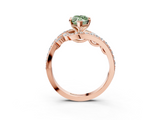 Rose gold Fancy Green Marquise  Solitaire with Pavé Twist Band and Four-Prong Setting_80