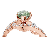 Rose gold Fancy Green Marquise  Solitaire with Pavé Twist Band and Four-Prong Setting_81