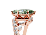 Rose gold Fancy Green Marquise  Solitaire with Pavé Twist Band and Four-Prong Setting_82