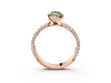Rose gold Fancy Green Marquise  Solitaire with Pave Band and Four-Prong Setting_6