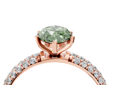 Rose gold Fancy Green Marquise  Solitaire with Pave Band and Four-Prong Setting_7