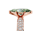 Rose gold Fancy Green Marquise  Solitaire with Pave Band and Four-Prong Setting_8