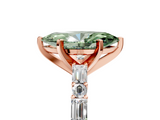 Rose gold Fancy Green Marquise  Solitaire with Side Baguettes and Channel Set Band_43