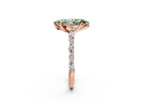 Rose gold Fancy Green Marquise  Solitaire with Side Stones on a Pavé Band and Four-Prong Setting_25