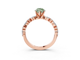 Rose gold Fancy Green Marquise  Solitaire with Side Stones on a Pavé Band and Four-Prong Setting_26