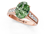 Rose gold Fancy Green Oval  Brilliant Channel-Set Solitaire Ring with Four-Prong Setting_21