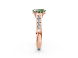 Rose gold Fancy Green Oval  Brilliant Channel-Set Solitaire Ring with Four-Prong Setting_22