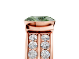 Rose gold Fancy Green Oval  Brilliant Diamond Channel Set Wide Band Ring with Bezel Setting_25