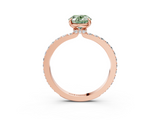 Rose gold Fancy Green Oval  Brilliant Pavé Band Solitaire with Four-Prong Setting_56