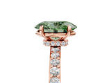 Rose gold Fancy Green Oval  Brilliant Pavé Band Solitaire with Four-Prong Setting_58