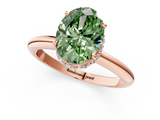 Rose gold Fancy Green Oval  Brilliant Solitaire Engagement Ring with Six-Prong Setting and Classic Band_21