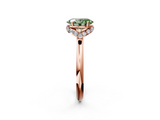 Rose gold Fancy Green Oval  Brilliant Solitaire Engagement Ring with Six-Prong Setting and Classic Band_22