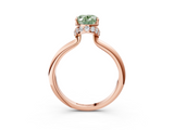 Rose gold Fancy Green Oval  Brilliant Solitaire Engagement Ring with Six-Prong Setting and Classic Band_23