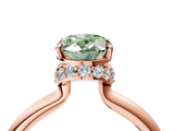 Rose gold Fancy Green Oval  Brilliant Solitaire Engagement Ring with Six-Prong Setting and Classic Band_24