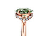 Rose gold Fancy Green Oval  Brilliant Solitaire Engagement Ring with Six-Prong Setting and Classic Band_25