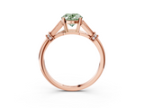 Rose gold Fancy Green Oval  Brilliant Solitaire with Pave Band and Four-Prong Setting_23