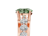 Rose gold Fancy Green Oval  Brilliant Solitaire with Side Stones on a Pave Band and Four-Prong Setting_29