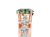 Rose gold Fancy Green Oval  Brilliant Solitaire with Side Stones on a Pave Band and Four-Prong Setting_41