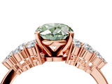 Rose gold Fancy Green Oval  Cluster Diamond Engagement Ring with Pavé Band and Four-Prong Setting_67