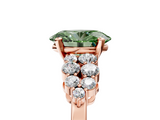 Rose gold Fancy Green Oval  Cluster Diamond Engagement Ring with Pavé Band and Four-Prong Setting_68