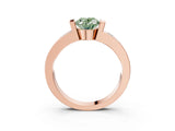 Rose gold Fancy Green Oval Cut Brilliant Channel-Set Diamond Ring with Bezel Prong Setting_3