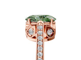 Rose gold Fancy Green Oval  Cut Cathedral Pave Diamond Engagement Ring with Six-Prong Setting_37