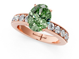 Rose gold Fancy Green Oval  Cut Channel Set Diamond Engagement Ring with Four-Prong Setting_224