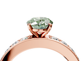 Rose gold Fancy Green Oval  Cut Channel Set Diamond Engagement Ring with Four-Prong Setting_227