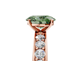 Rose gold Fancy Green Oval  Cut Channel Set Diamond Engagement Ring with Four-Prong Setting_228
