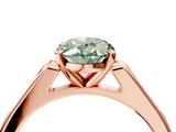 Rose gold Fancy Green Oval  Cut Channel Set Solitaire Engagement Ring with Four-Prong Setting_217