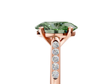 Rose gold Fancy Green Oval  Cut Channel Set Solitaire Engagement Ring with Four-Prong Setting_218