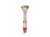 Rose gold Fancy Green Oval  Cut Channel Set Solitaire Engagement Ring with Prong Setting_22