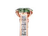 Rose gold Fancy Green Oval  Cut Channel Set Solitaire Engagement Ring with Prong Setting_25