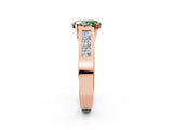 Rose gold Fancy Green Oval Cut Cut Channel Set Solitaire Ring with Four-Prong Setting_2