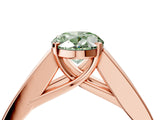 Rose gold Fancy Green Oval Cut Cut Channel Set Solitaire Ring with Four-Prong Setting_4