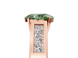 Rose gold Fancy Green Oval Cut Cut Channel Set Solitaire Ring with Four-Prong Setting_5