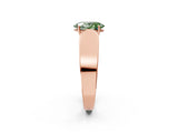 Rose gold Fancy Green Oval Cut Cut Diamond Channel Set Solitaire Ring with Four-Prong Setting_2